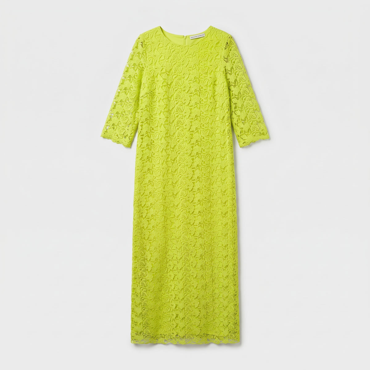 Vibrant Yellow Lace Midi Dress