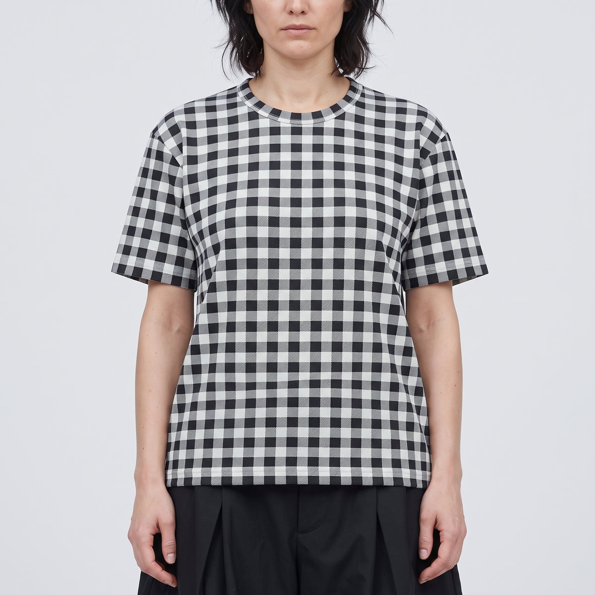 COMME DES GARCONS Monochrome Gingham Crewneck Tee - view 2