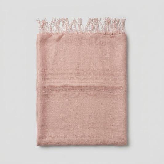Lightweight Fringed Linen Scarf