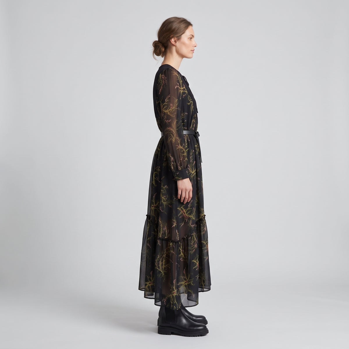 Emerald Seaweed Printed Midi Dress