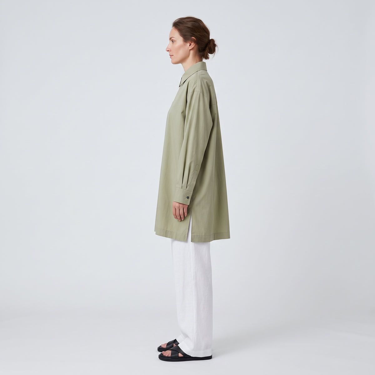 Oversized Greensand Button-Down Shirt