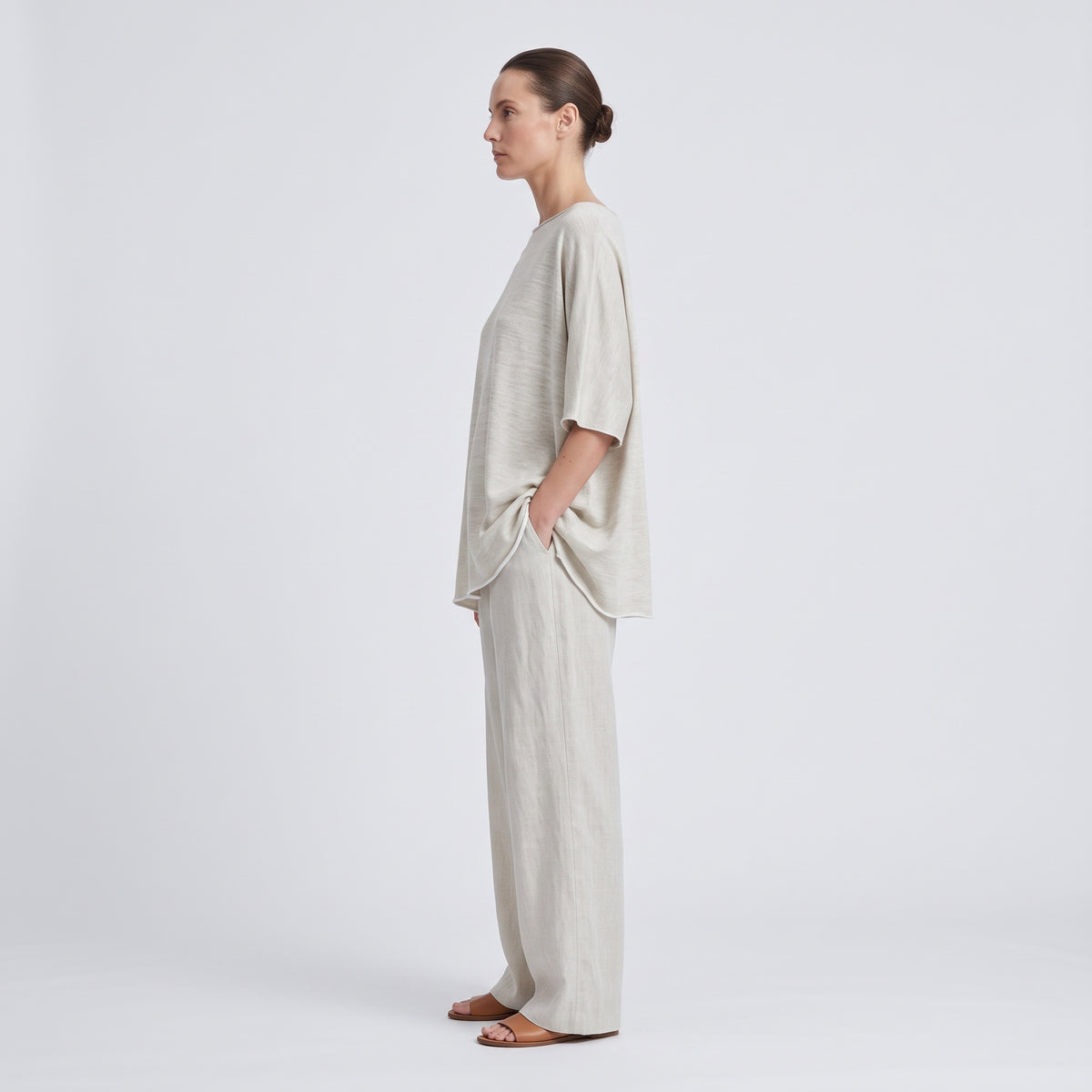 Oversized Sand Knit Tee