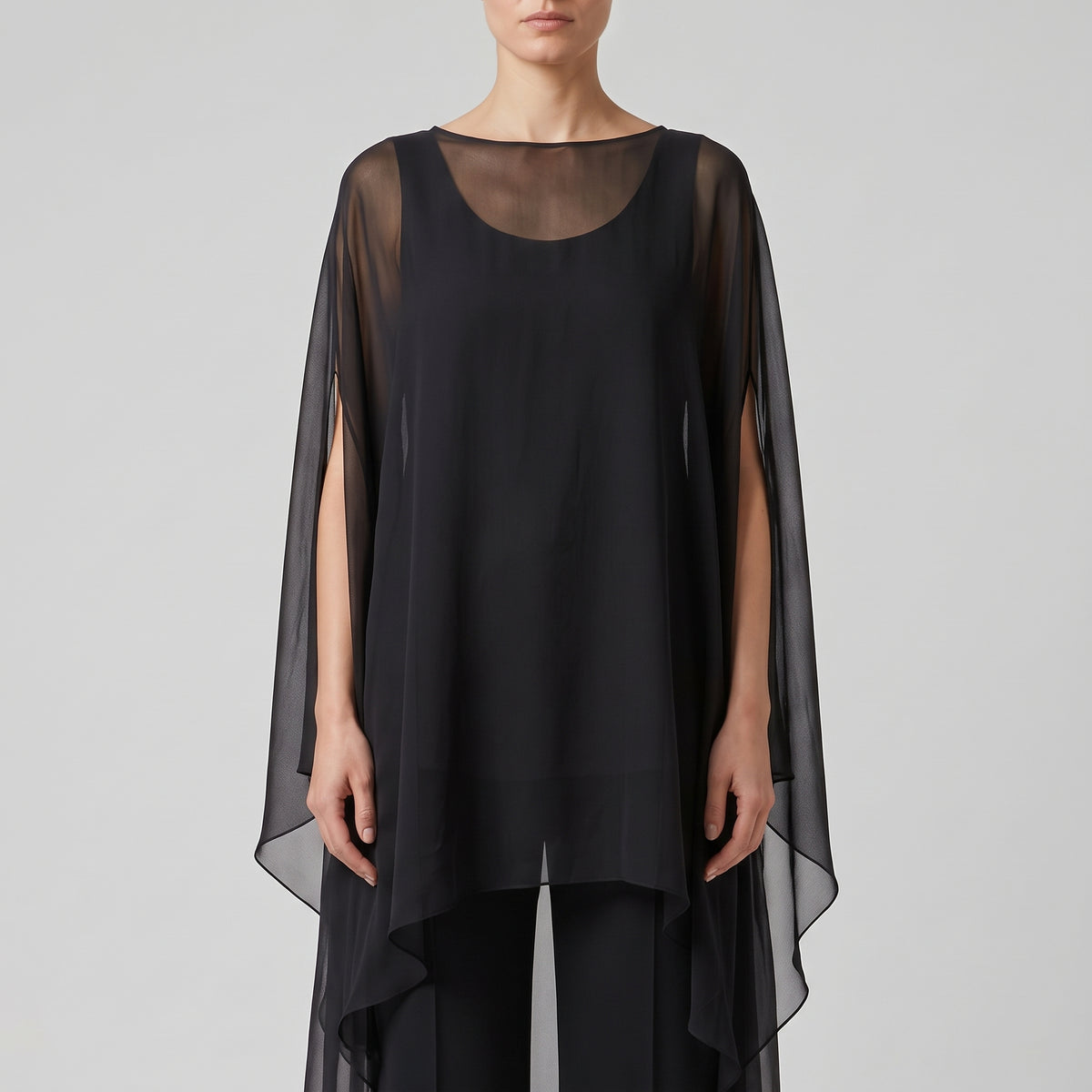 Elegant Draped Cape Jumpsuit
