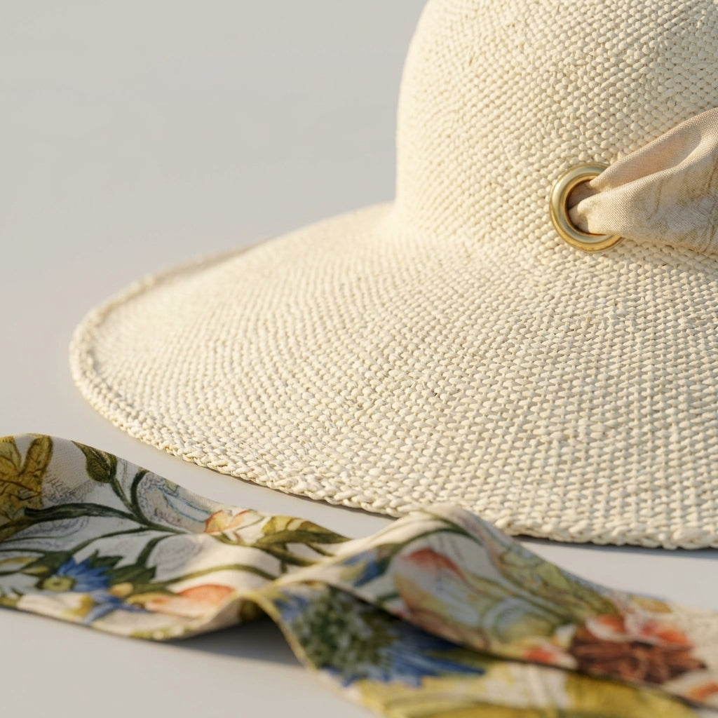Wide-Brim Straw Sun Hat