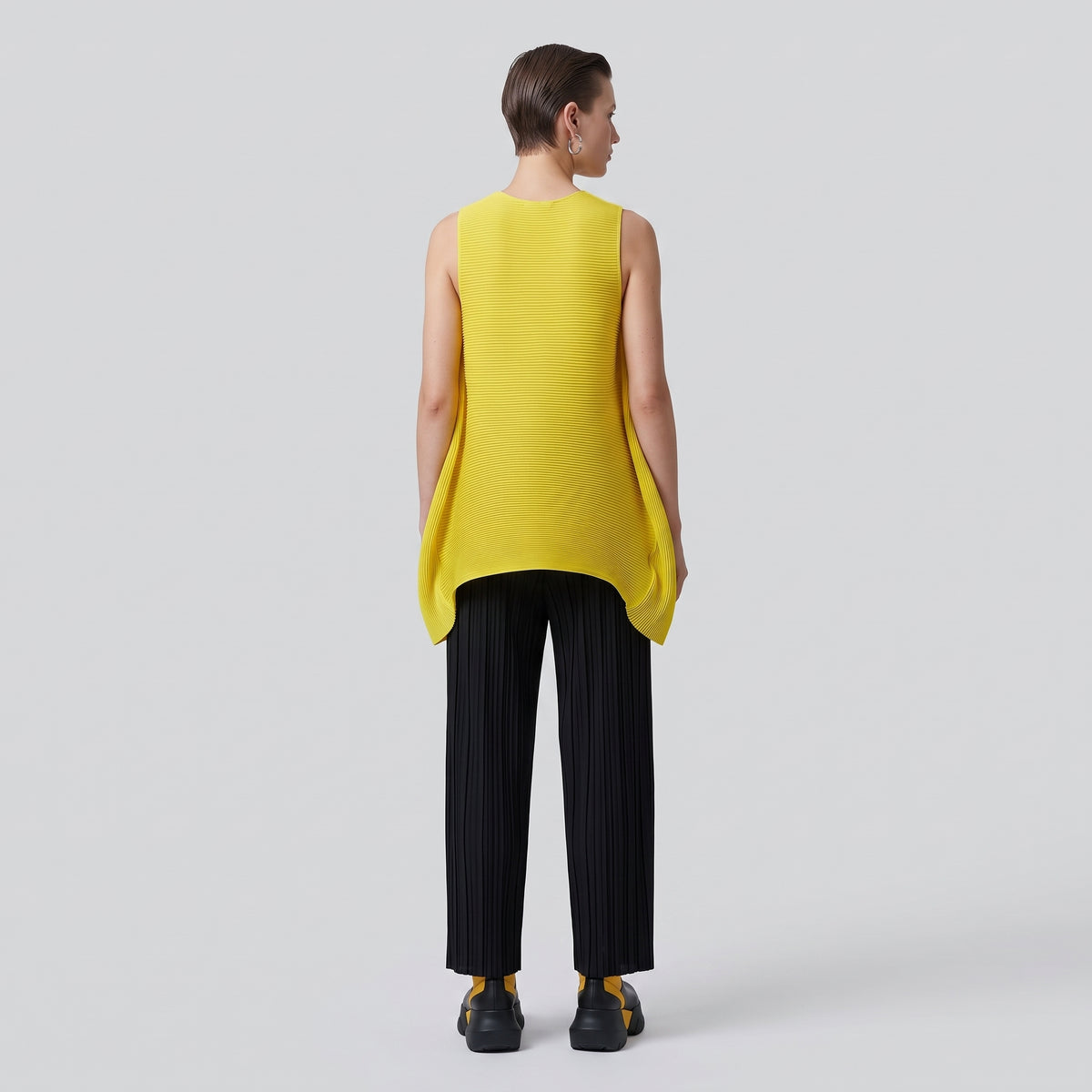 MELITTA BAUMEISTER Mustard Ribbed Sculptural Sleeveless Top - view 5