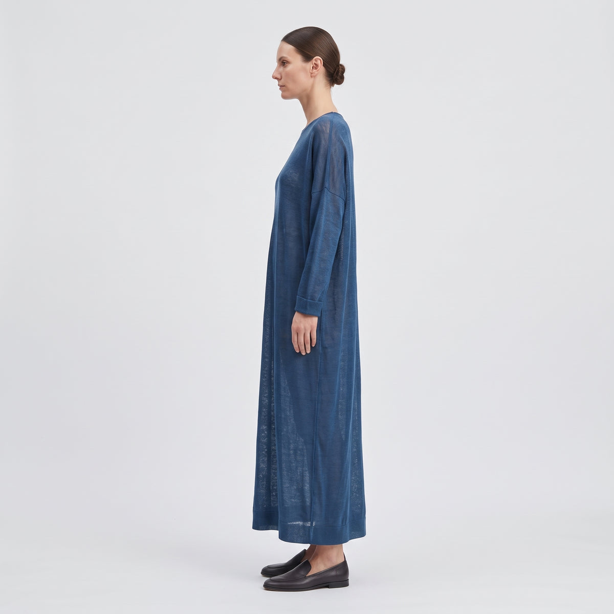 DUSAN Blue Lightweight Knit Midi Dress - view 4