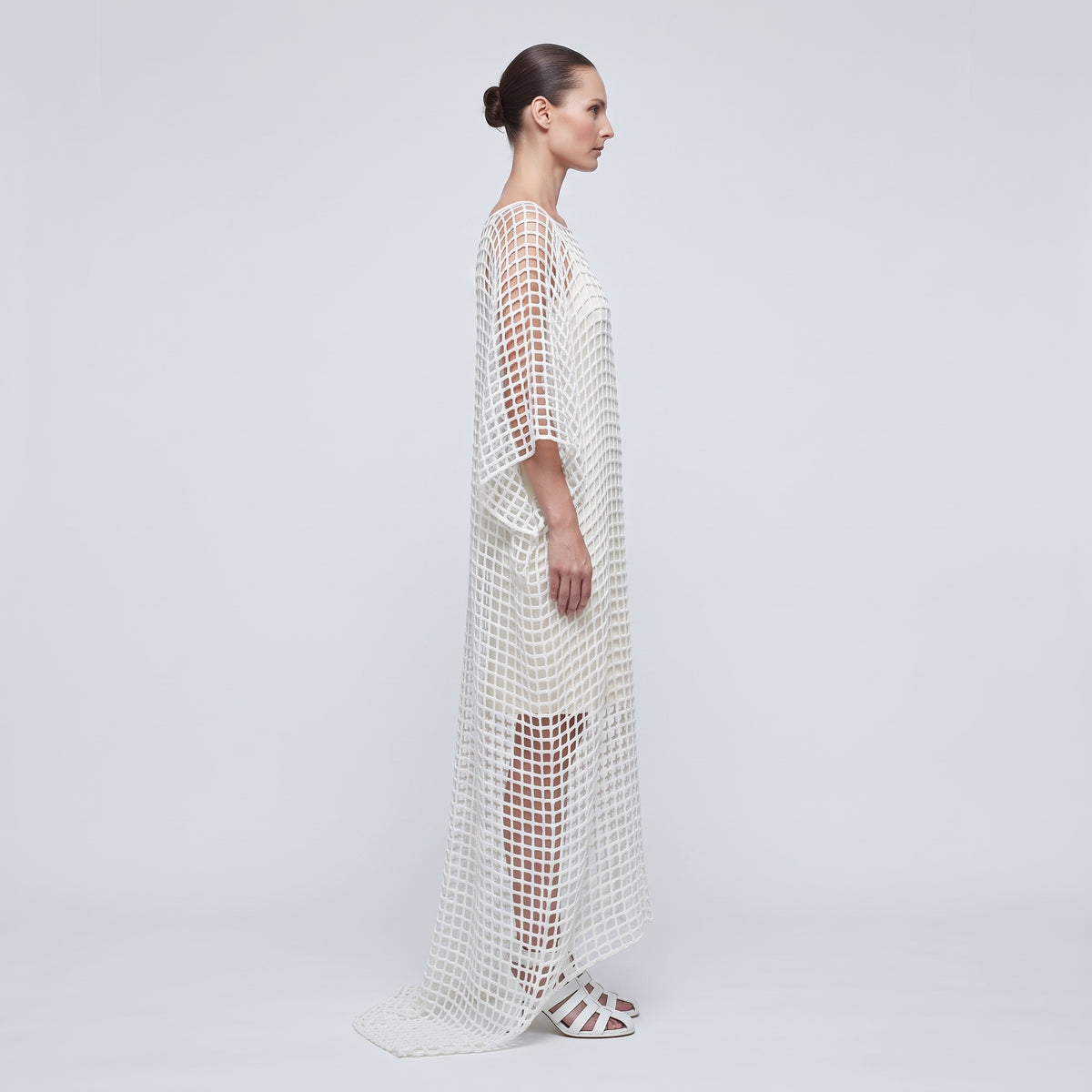 OZLEM SUER White Open Knit Layered Dress - view 4
