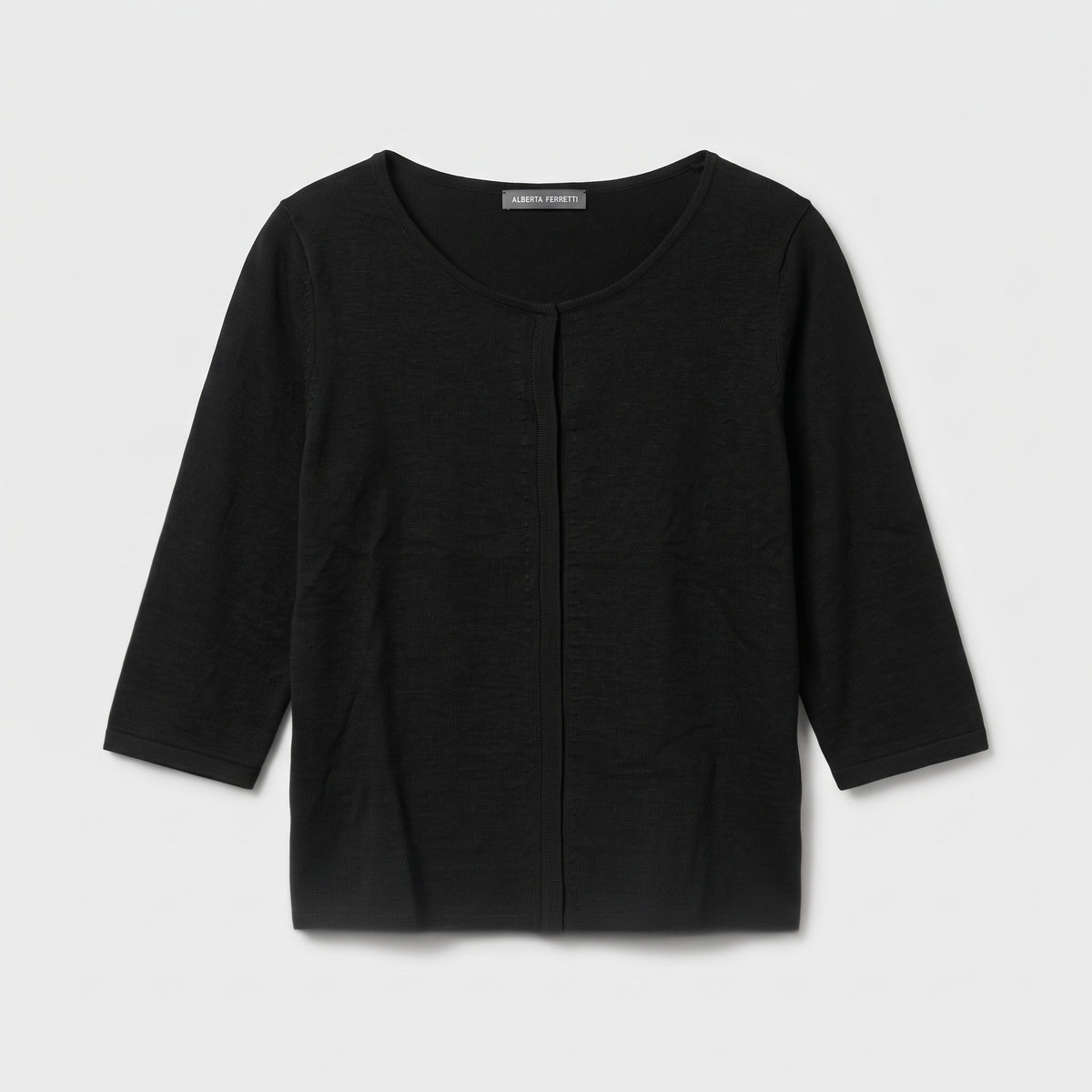 ALBERTA FERRETTI Classic Black Fine Knit Top