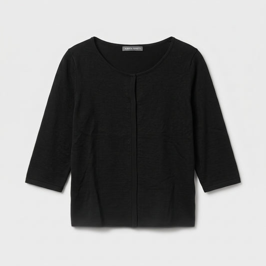 ALBERTA FERRETTI Classic Black Fine Knit Top