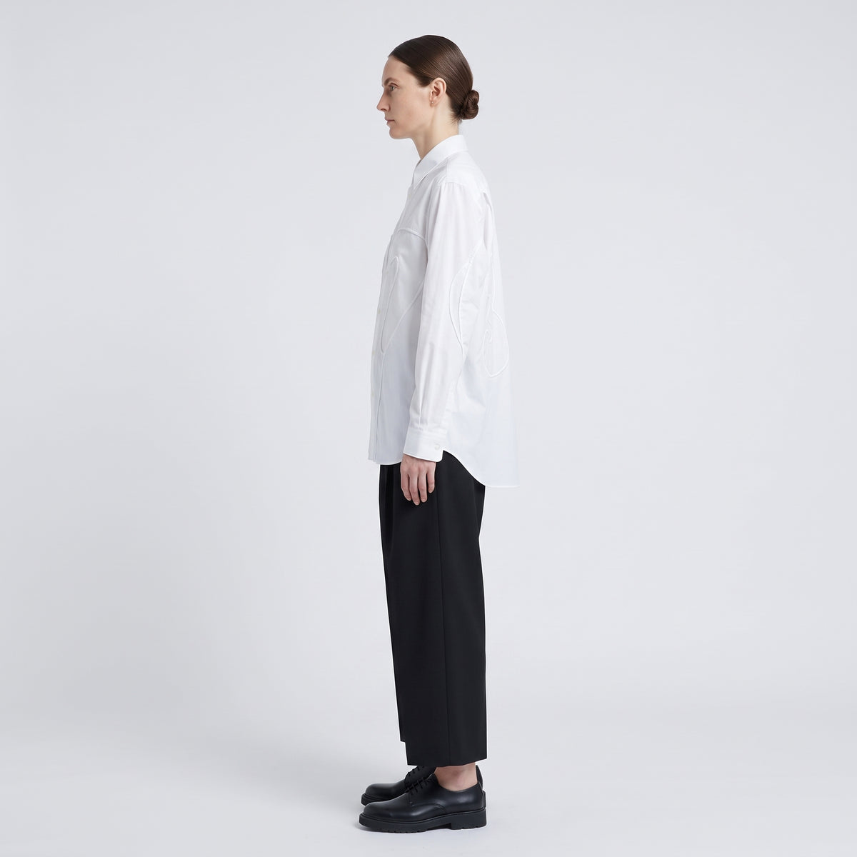 Embroidered Graphic White Cotton Shirt