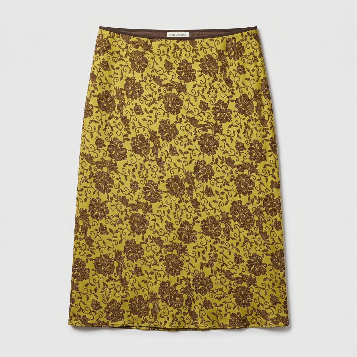 DRIES VAN NOTEN Floral Jacquard Midi Skirt