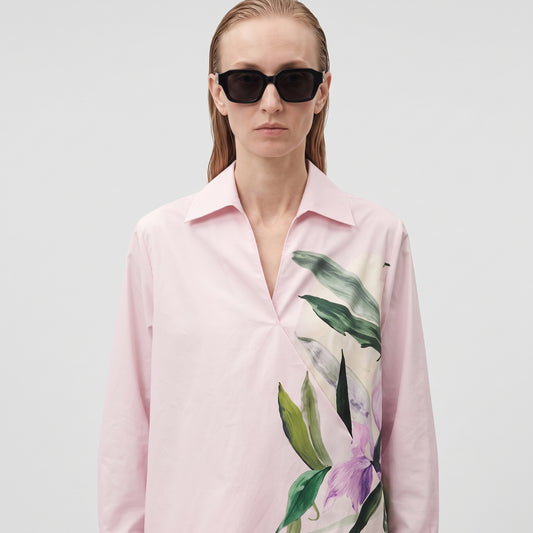 Floral Print Mauve Wrap Blouse