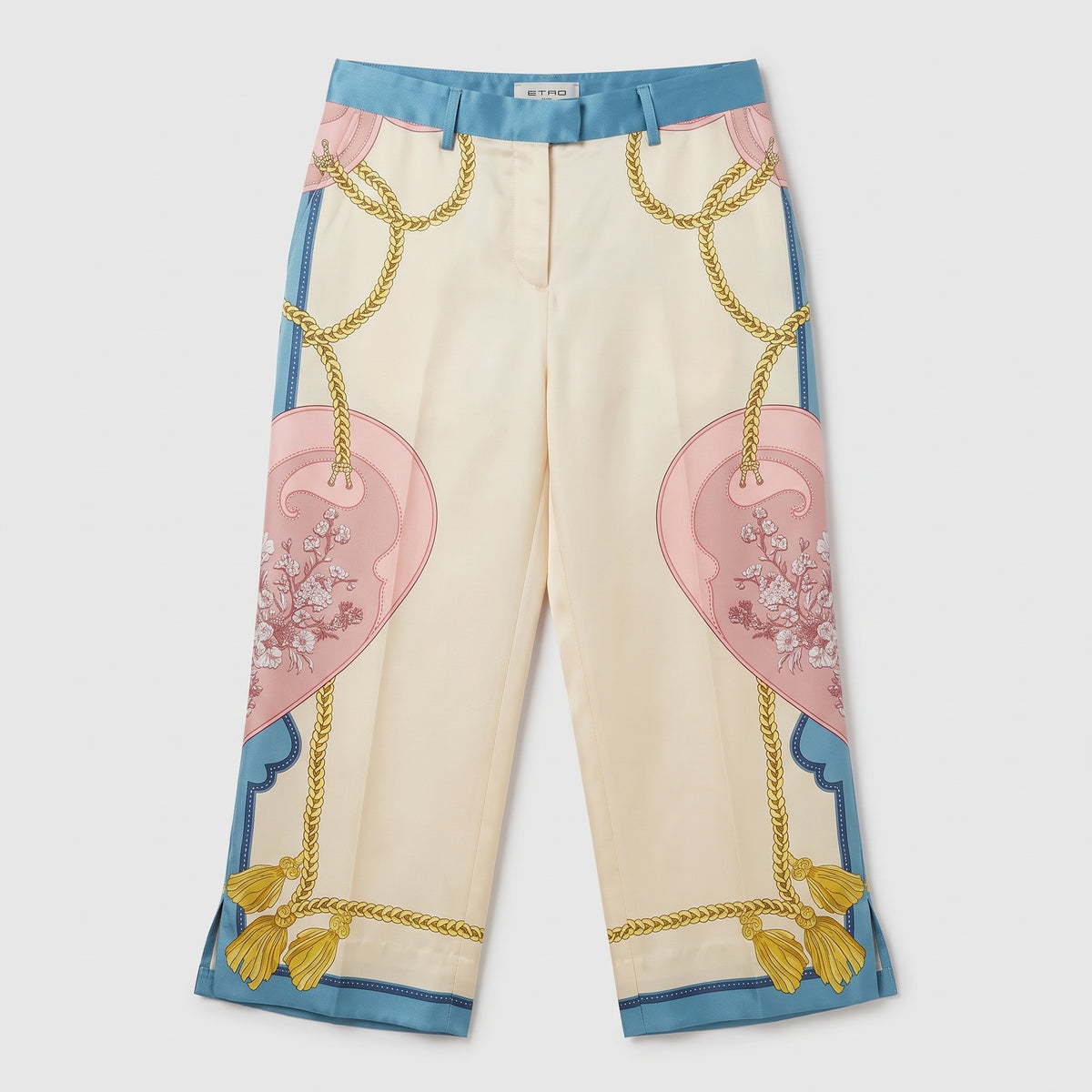 ETRO Printed Silk Wide-Leg Trousers