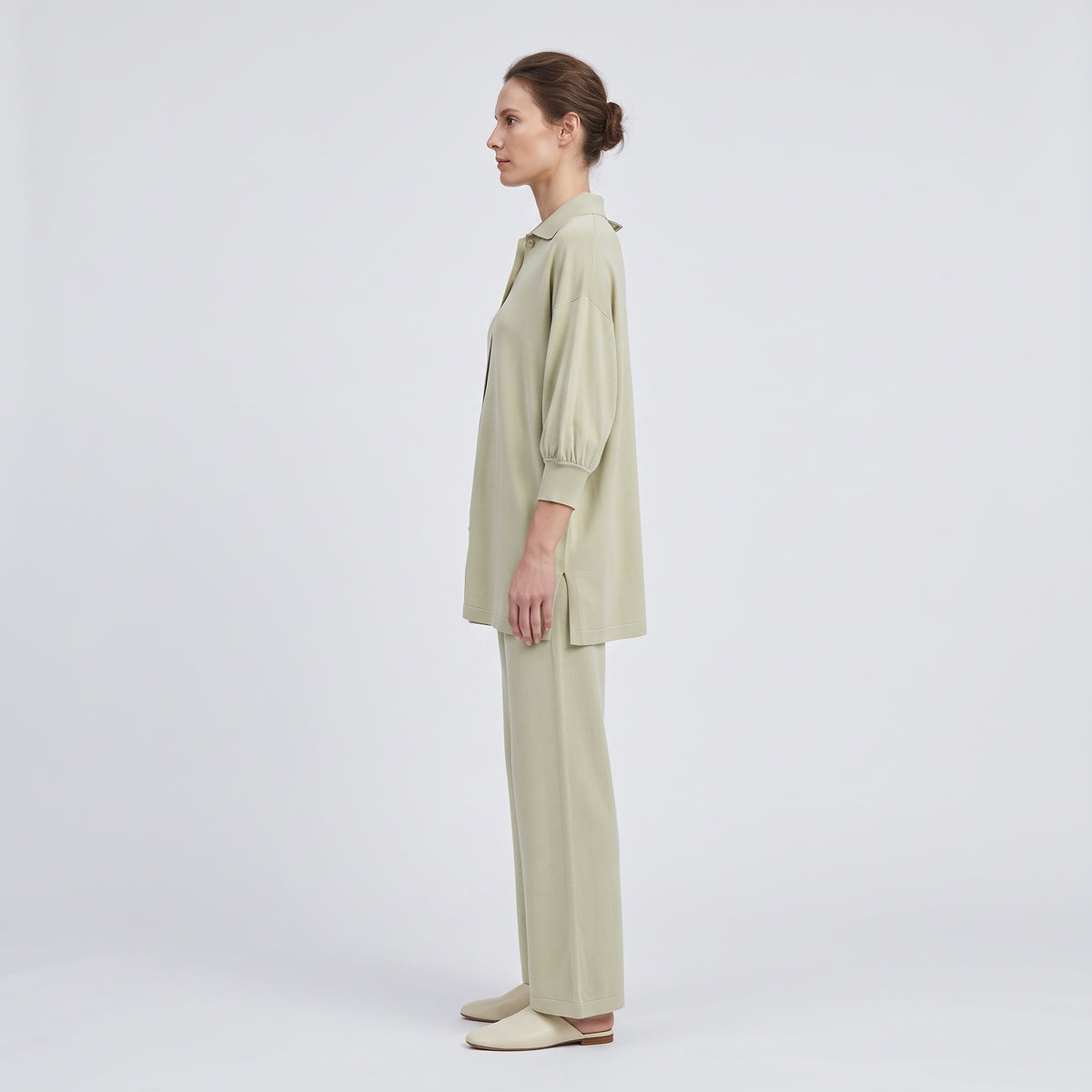 ALBERTA FERRETTI Beige Button Down Knit Top - view 5