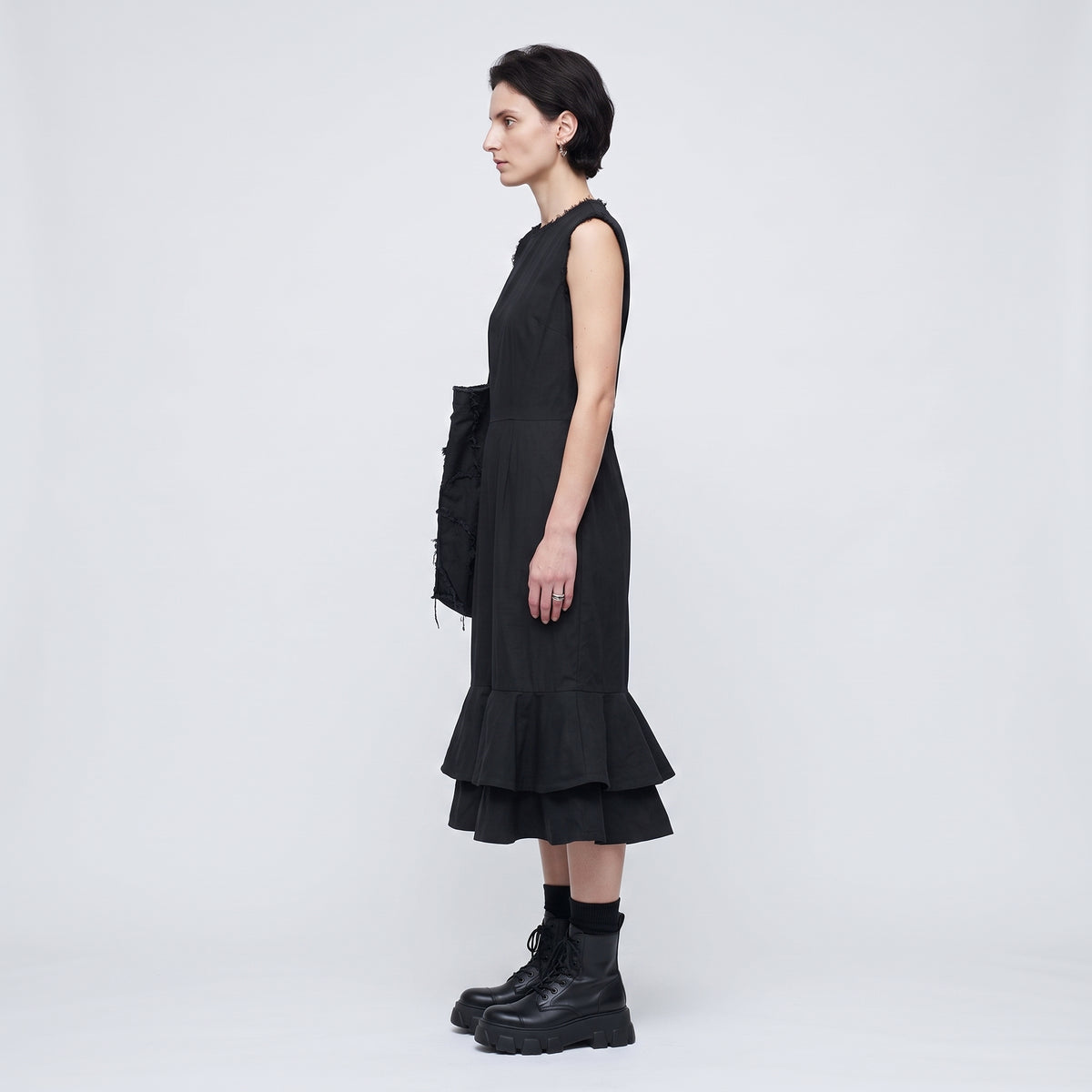 COMME DES GARCONS Sleeveless Ruffled Black Dress - view 4