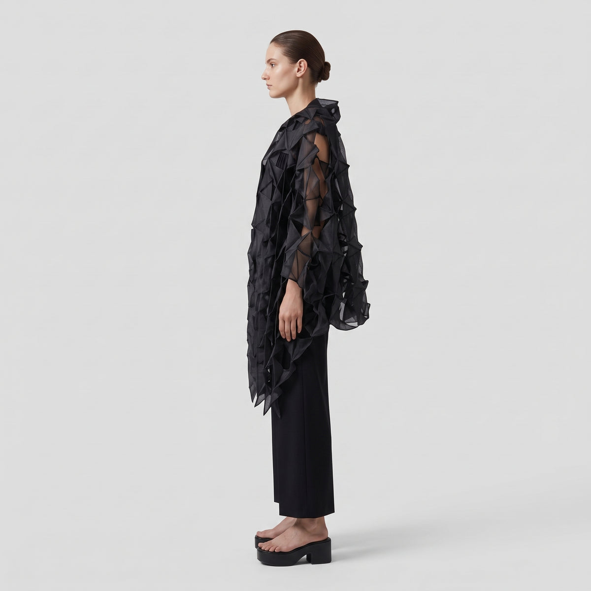 JUNYA WATANABE Architectural Geometric Black Overlay Jacket - view 3