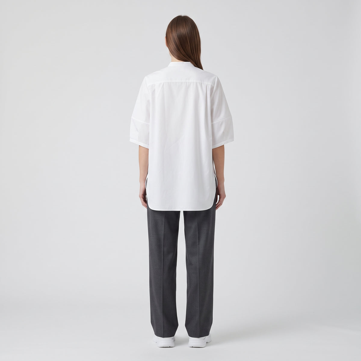 HYKE Minimalist Band Collar Blouse - view 4