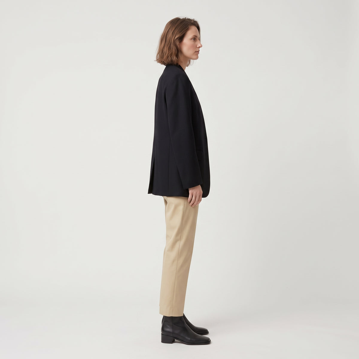 THE ROW Beige Tailored Straight-Leg Trousers - view 4