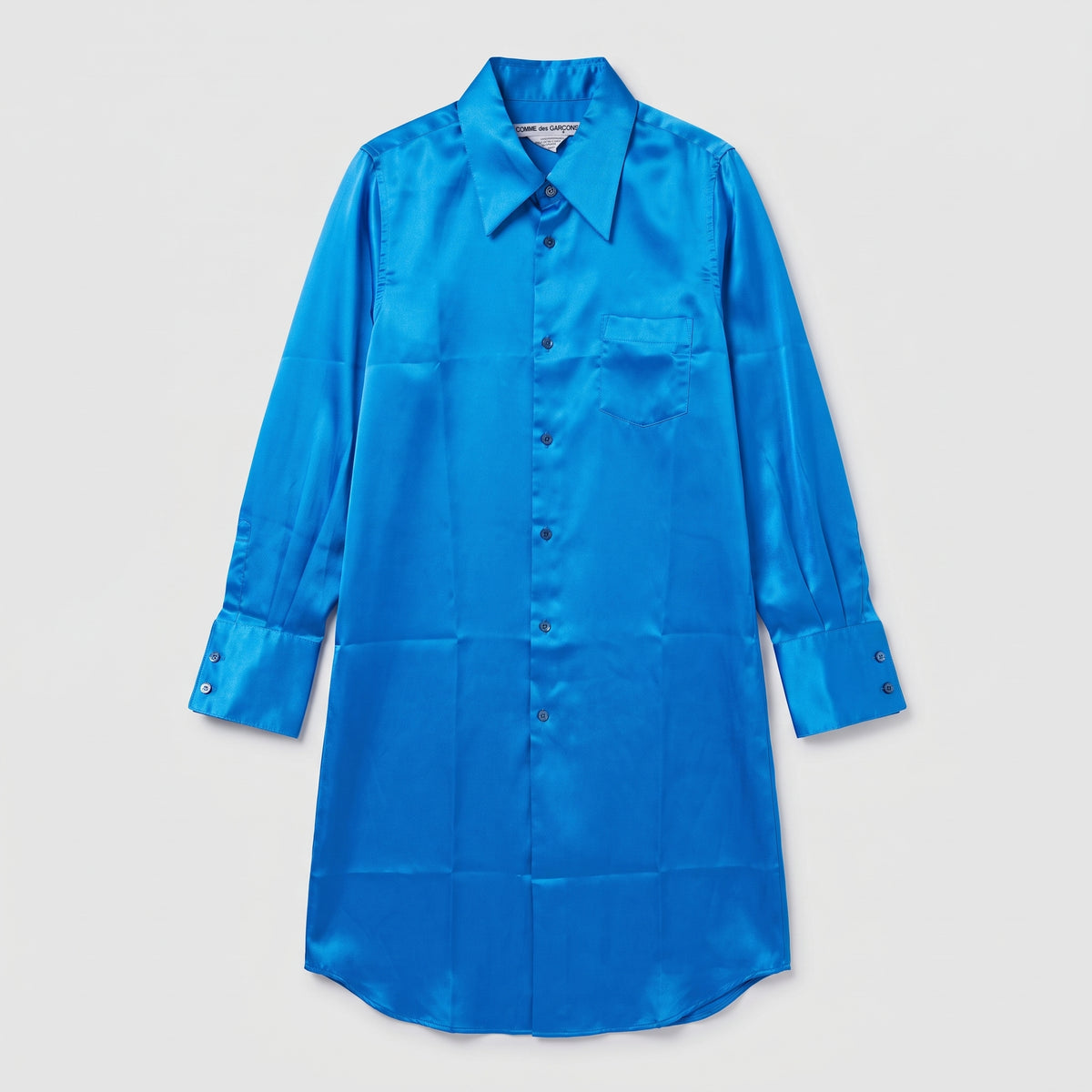 COMME DES GARCONS Vibrant Blue Satin Shirt