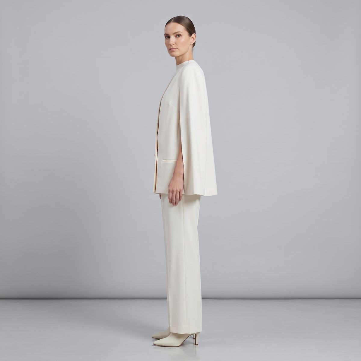ALBERTA FERRETTI Ivory Cape Sleeve Blazer - view 5