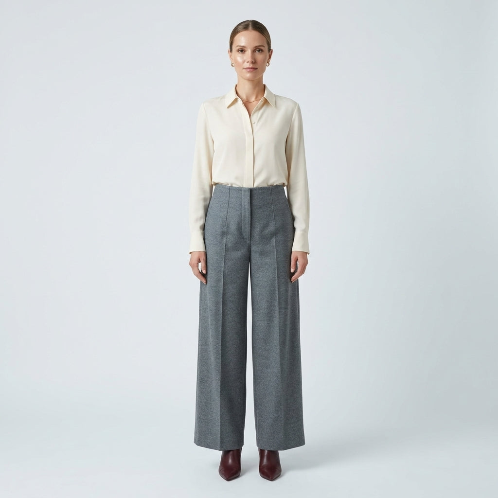 NATAN Tailored Wide-Leg Grey Trousers - view 2