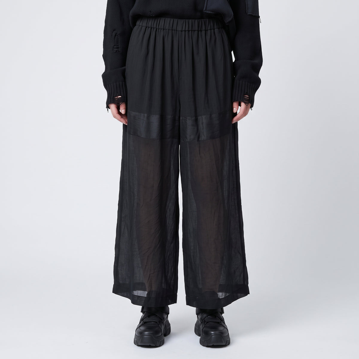 CDG CDG Wide-Leg Elastic Waist Trousers - view 2