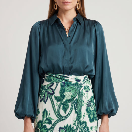 ETRO Green Floral Wrap Midi Skirt - view 2