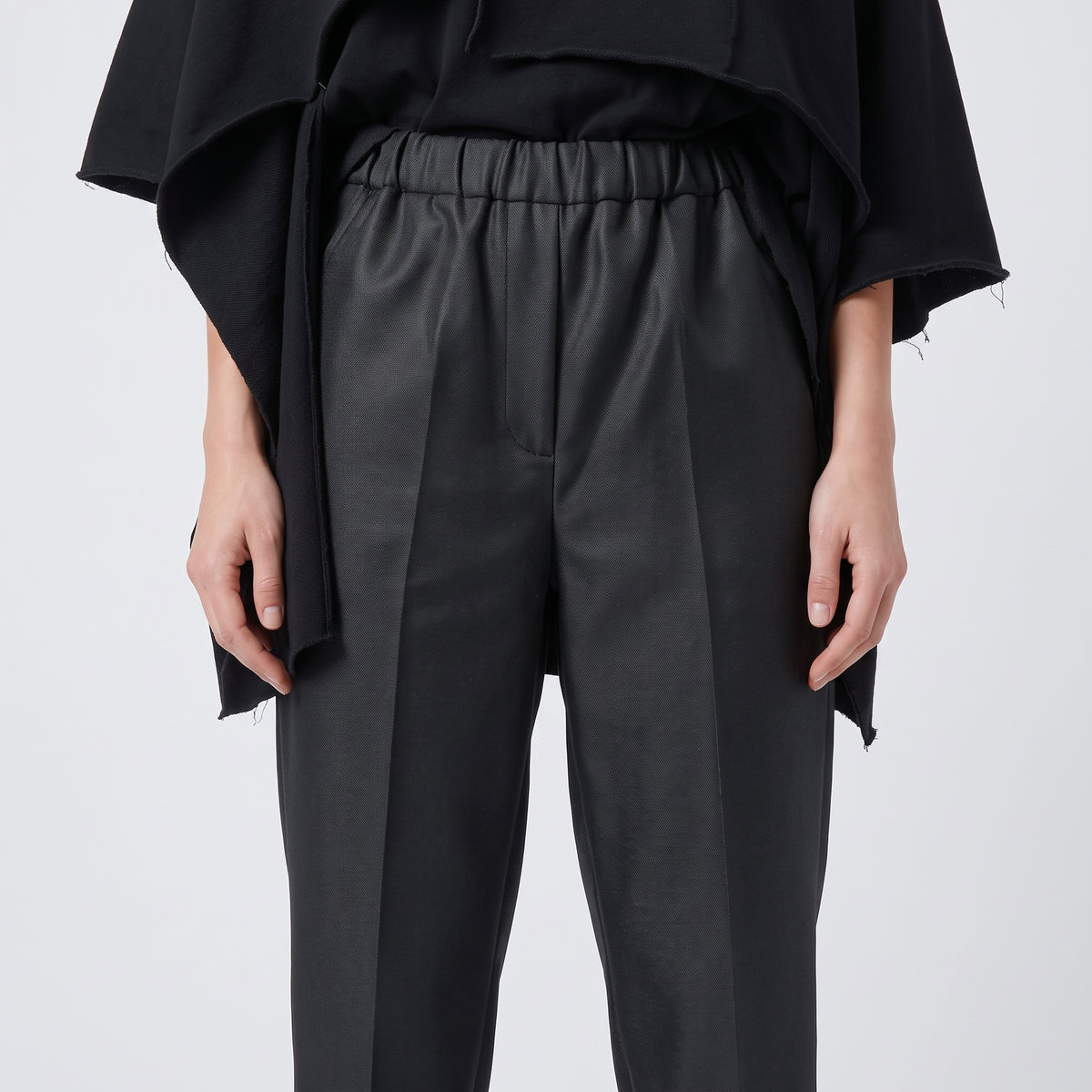 CDG CDG Black Elastic Waist Trousers - view 2