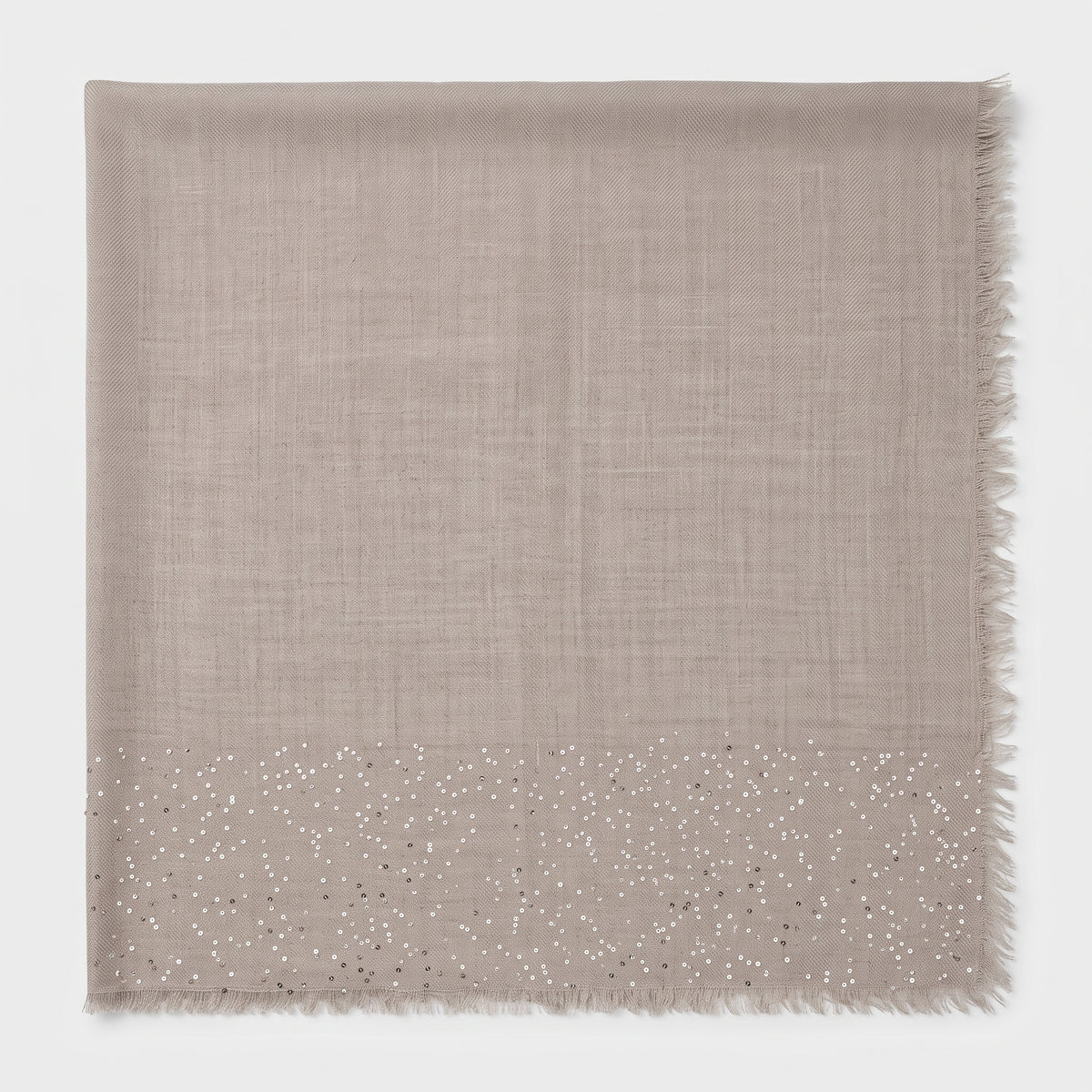 Sequin Trimmed Fringed Scarf