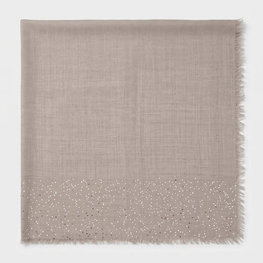 Sequin Trimmed Fringed Scarf