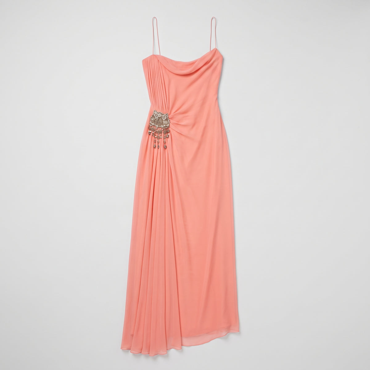 Draped Chiffon Evening Gown