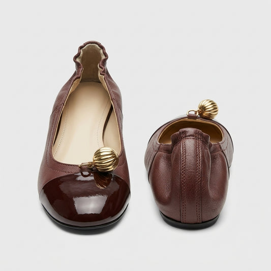 Burgundy Patent Ballerina Flats