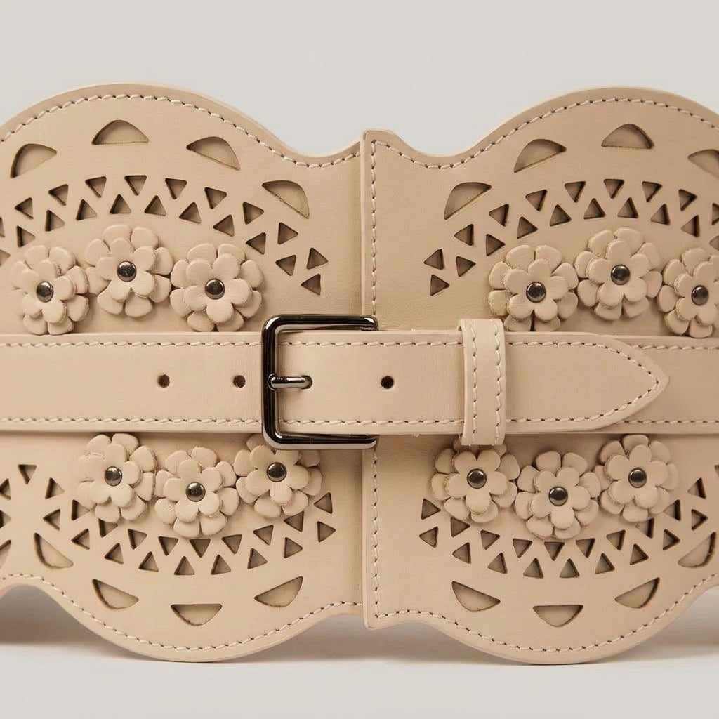 ALAIA Laser Cut Leather Corset Belt - view 3