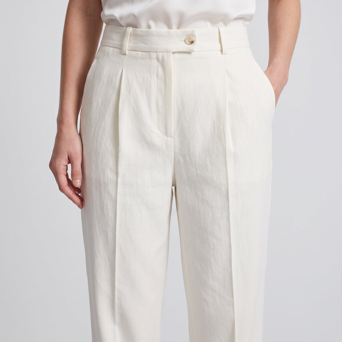 ERMANNO SCERVINO Tailored Pleated White Trousers - view 2