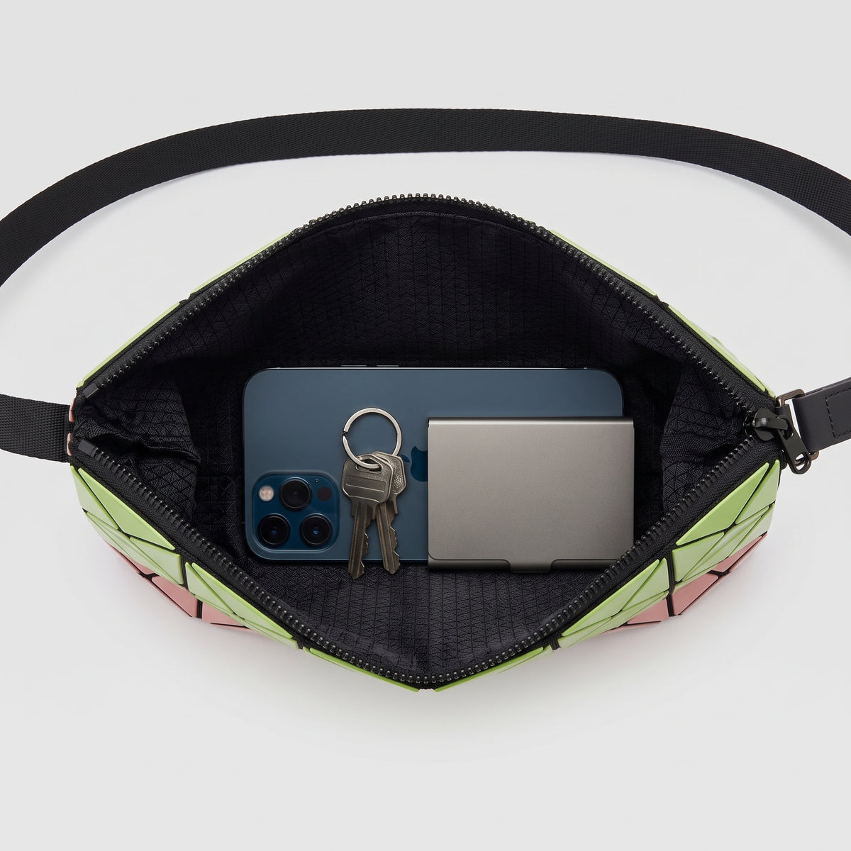 Two-Tone Geometric Crossbody Bag