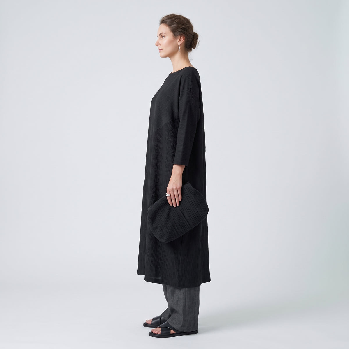 Asymmetric Textured Shift Dress