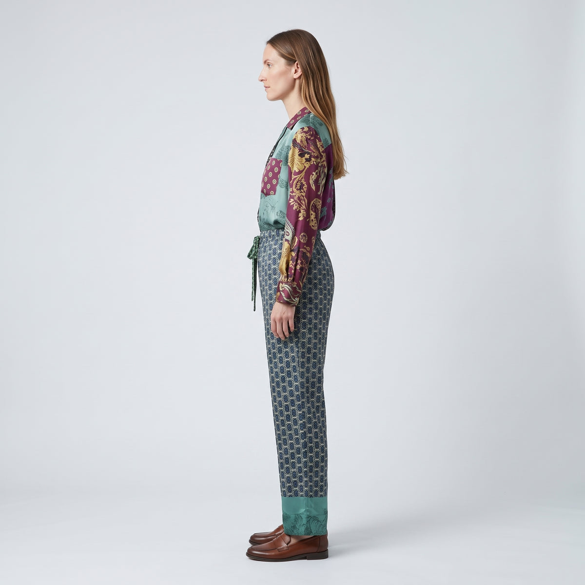 Geometric Print Drawstring Trousers