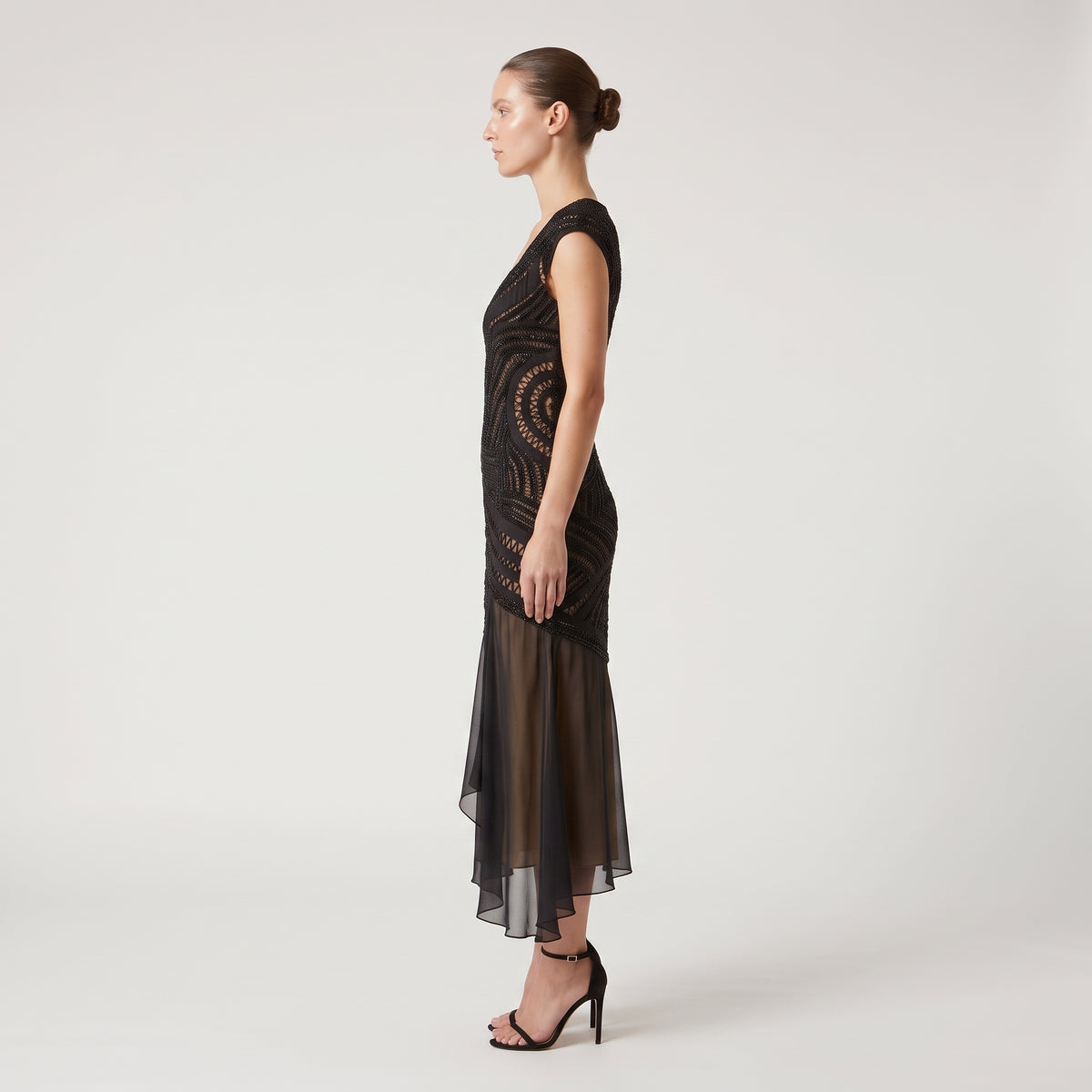 Embellished Navy Mermaid Midi Dress