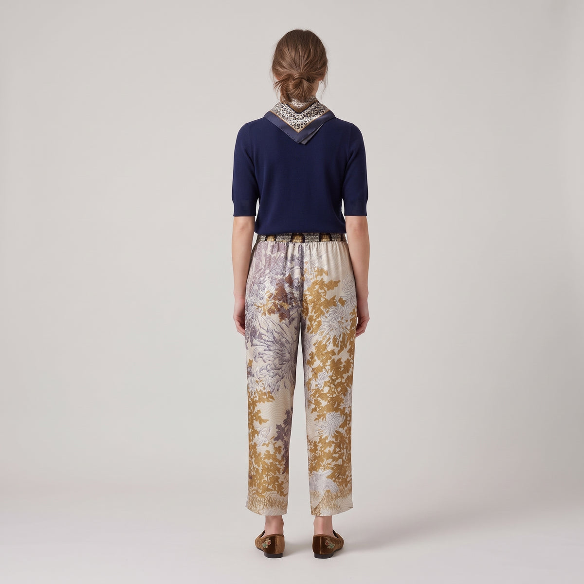 PIERRE LOUIS MASCIA Golden Brown Printed Trousers - view 5