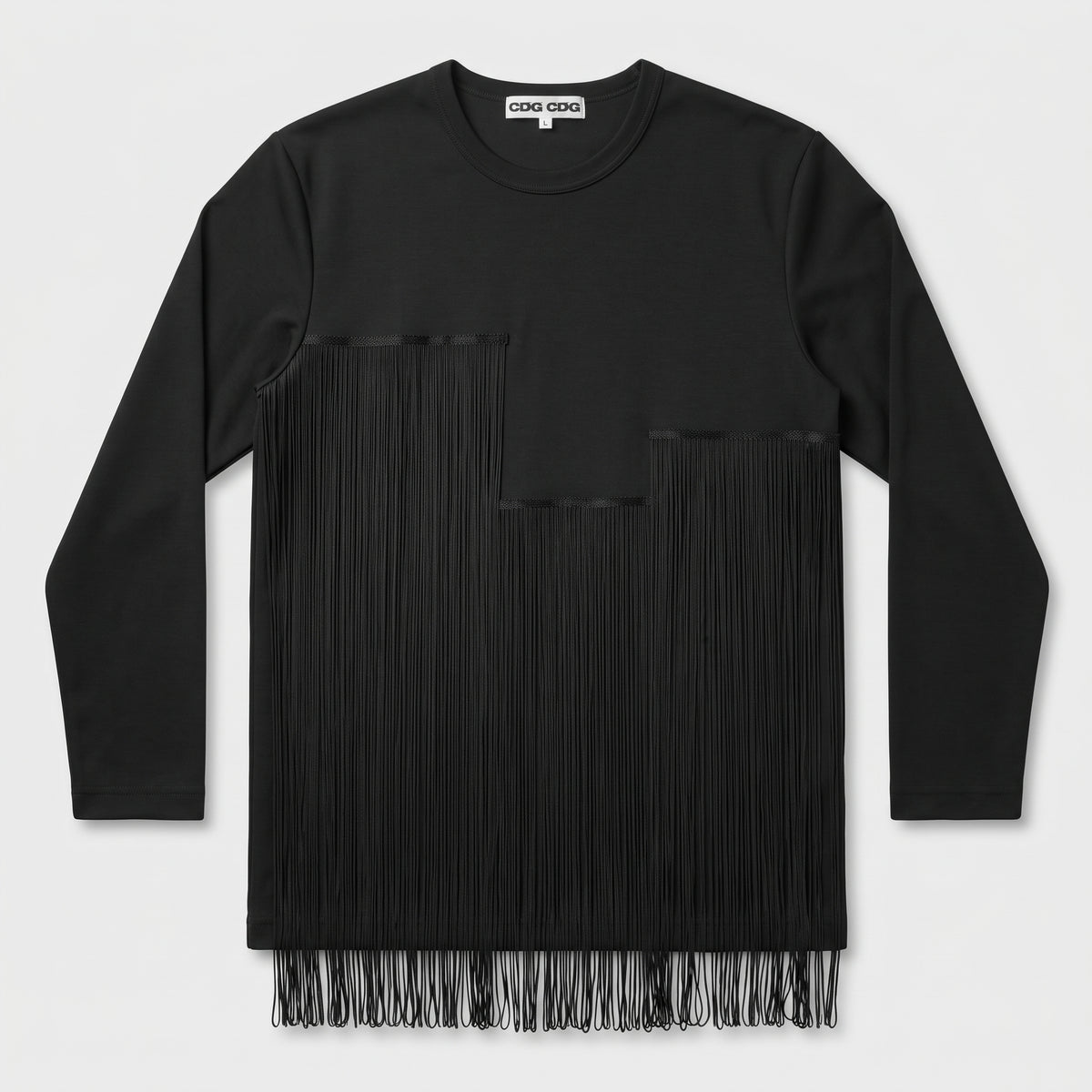 CDG CDG Fringe Detail Long Sleeve Top