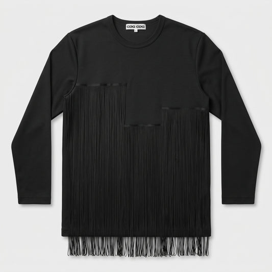 CDG CDG Fringe Detail Long Sleeve Top