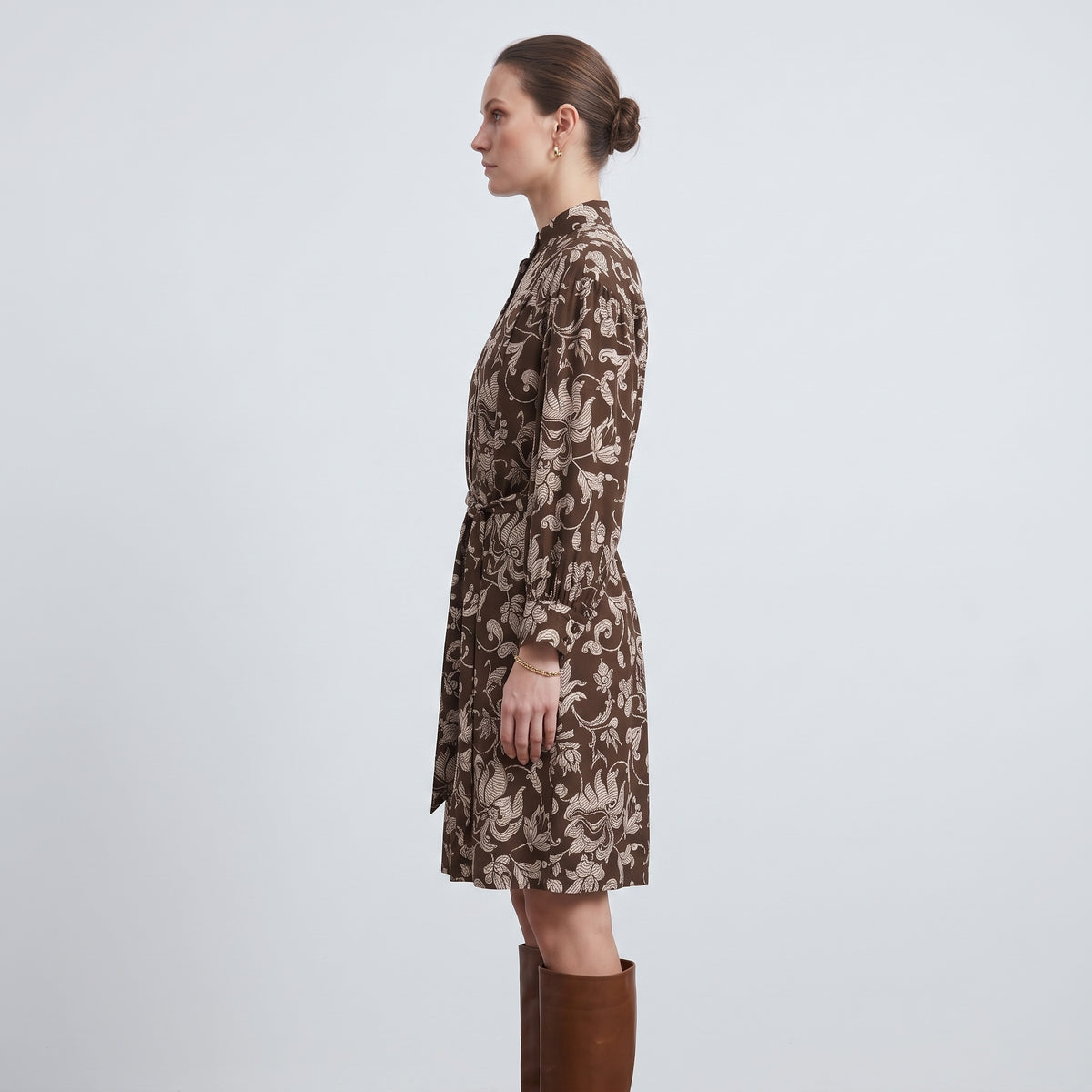 French Lily Printed Shirt Dress