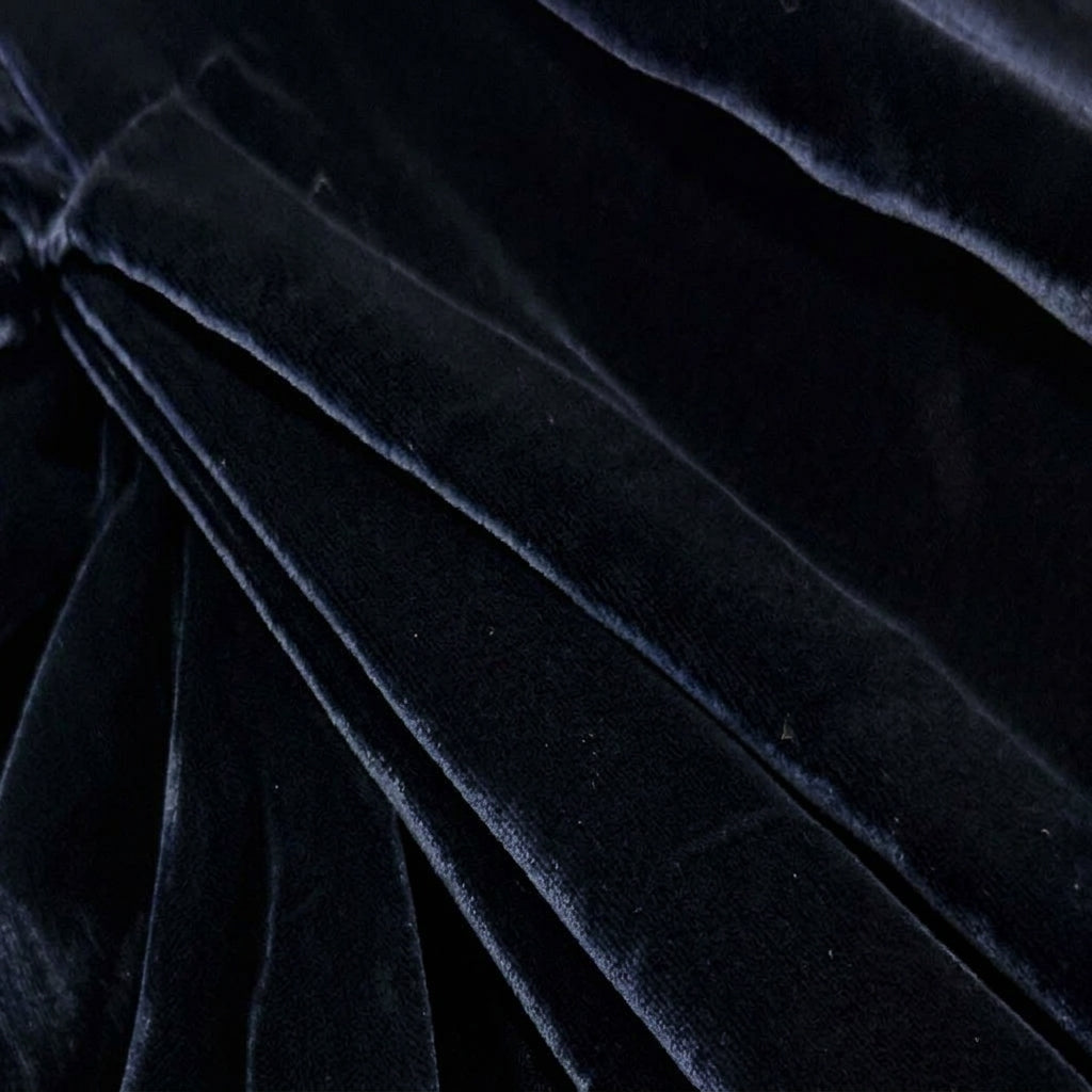 NATAN Draped Navy Velvet Midi Dress - view 6