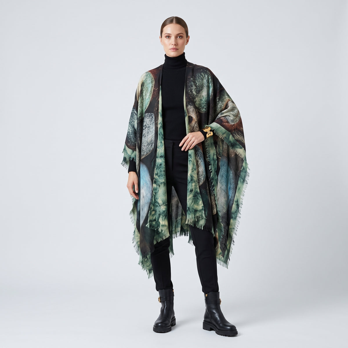MAISON PASSAGE Abstract Print Long Kimono - view 3
