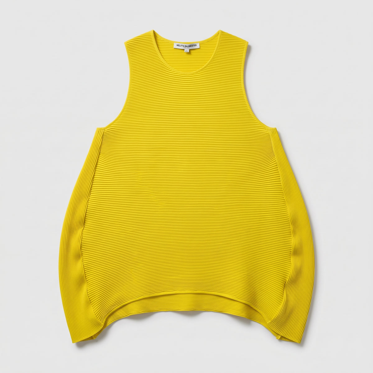 MELITTA BAUMEISTER Mustard Ribbed Sculptural Sleeveless Top