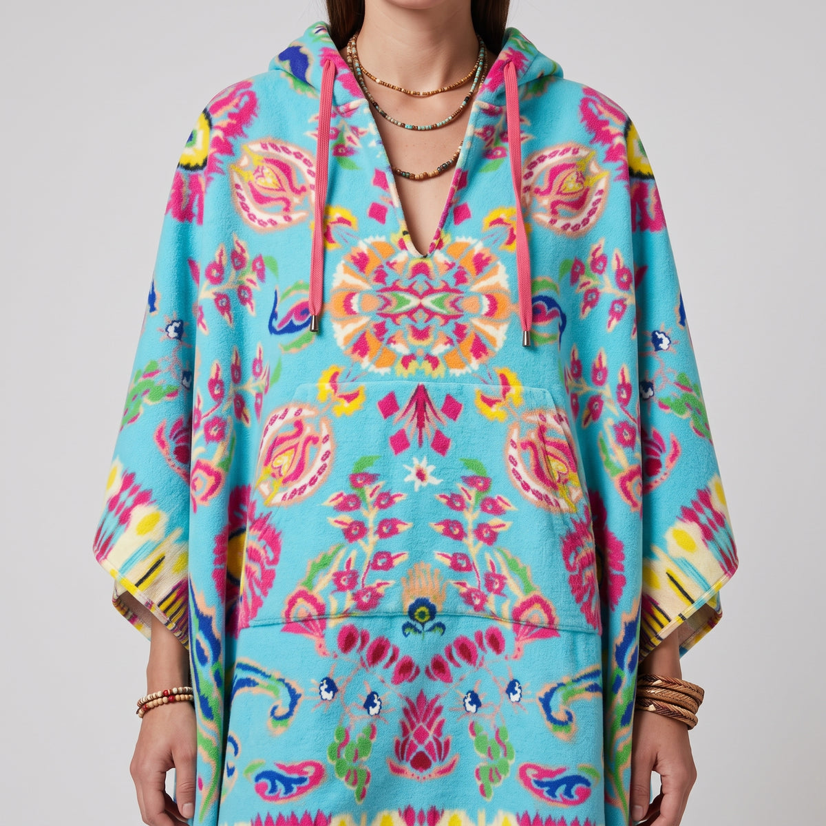 ETRO Vibrant Floral Hooded Towel Poncho - view 2