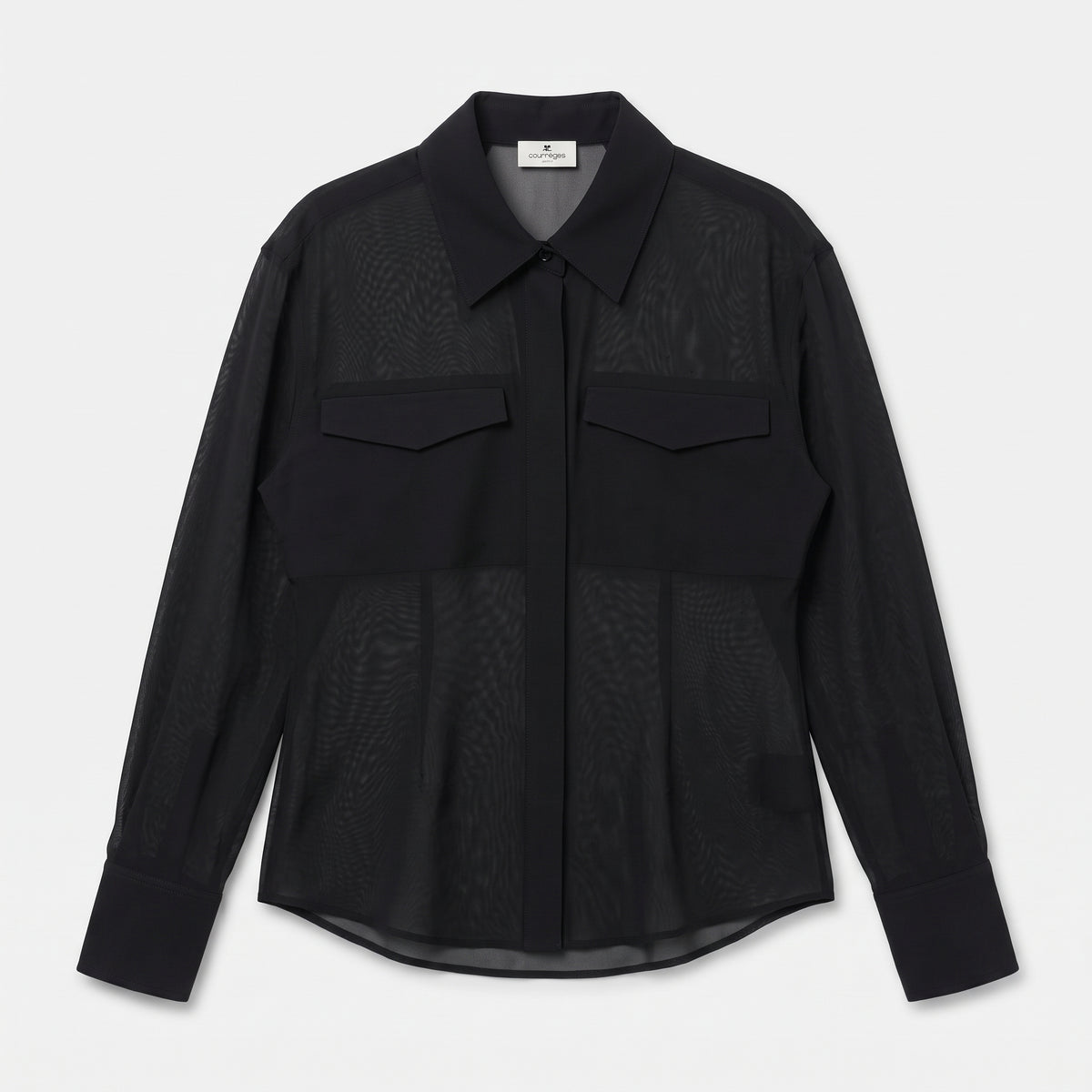 Sheer Utility Button Down Shirt