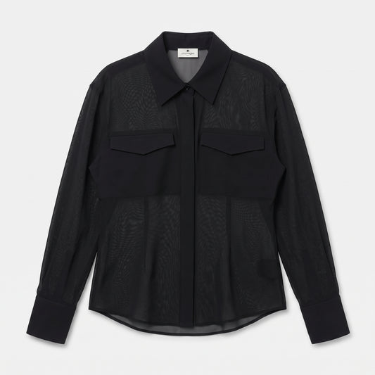 Sheer Utility Button Down Shirt