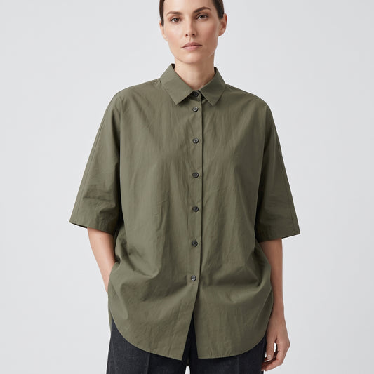Oversized Short Sleeve Cotton Shirt