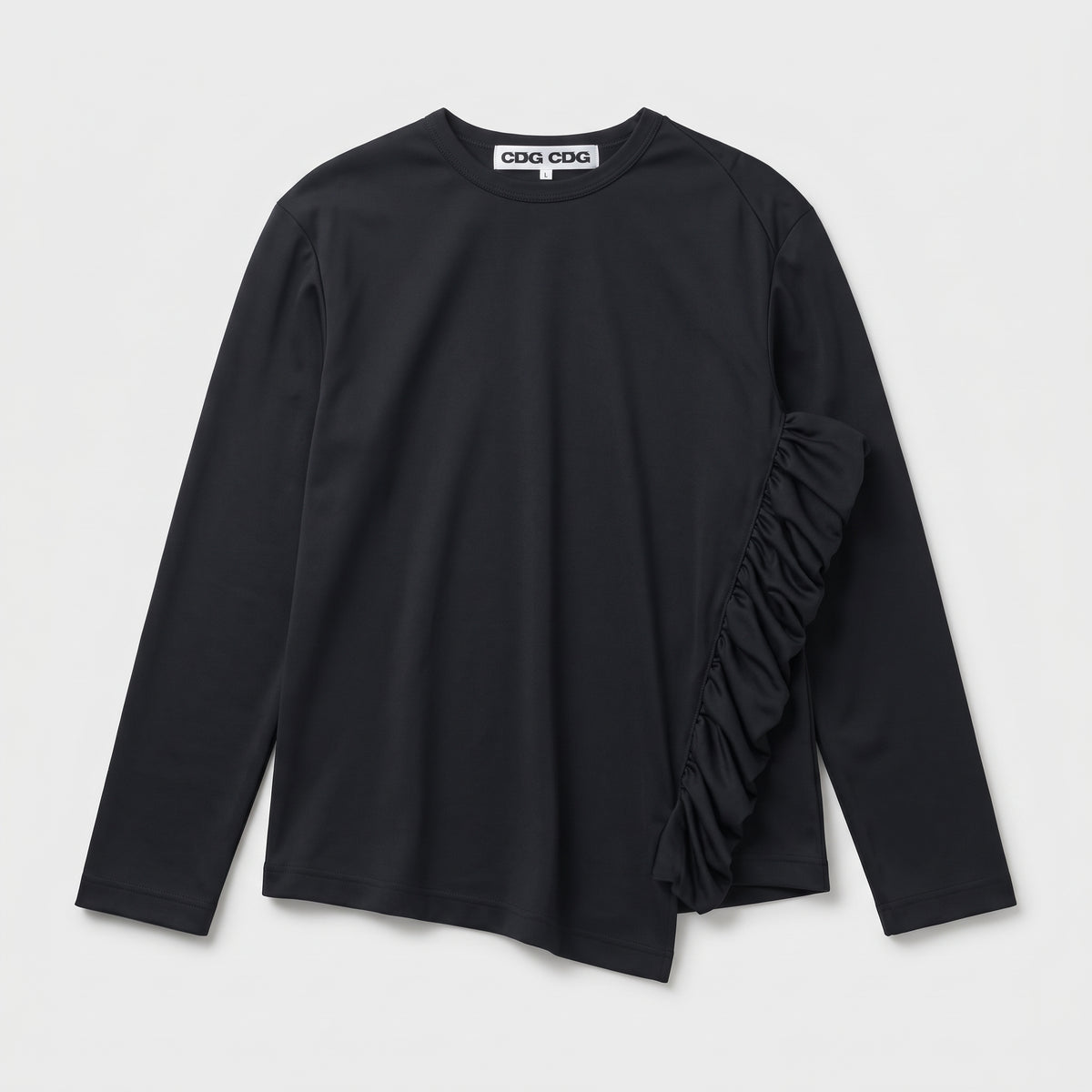 Asymmetric Ruffle Long Sleeve Top